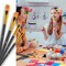 Paint Brushes Set, 60 Pcs Paint Brushes for Acrylic Painting, Oil Watercolor Acrylic Paint Brush, Artist Paintbrushes for Body Face Rock Canvas, Kids Adult Drawing Arts Crafts Supplies, Black